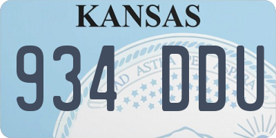 KS license plate 934DDU