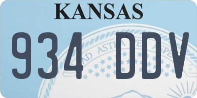 KS license plate 934DDV