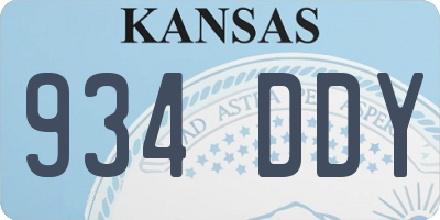 KS license plate 934DDY