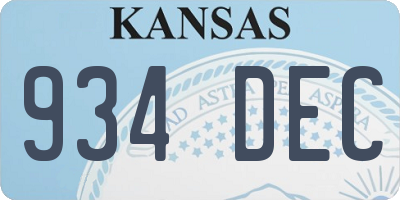KS license plate 934DEC