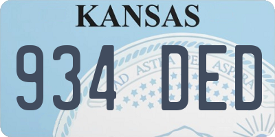 KS license plate 934DED