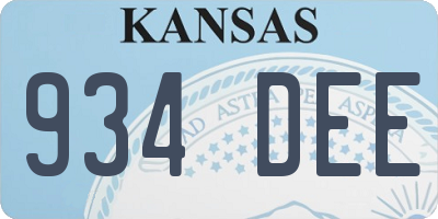 KS license plate 934DEE