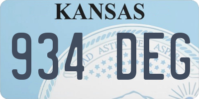 KS license plate 934DEG