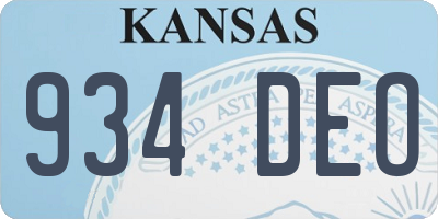 KS license plate 934DEO