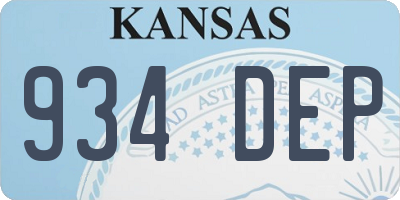 KS license plate 934DEP