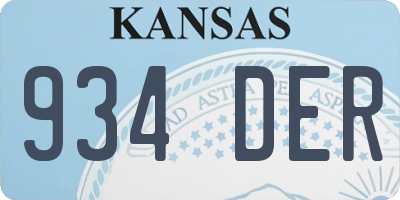 KS license plate 934DER
