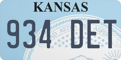KS license plate 934DET