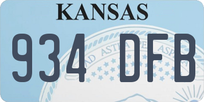 KS license plate 934DFB