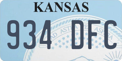 KS license plate 934DFC