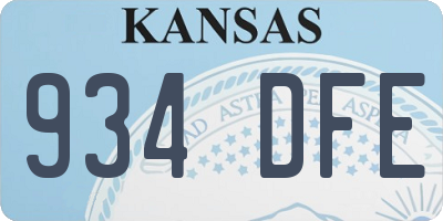 KS license plate 934DFE