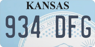 KS license plate 934DFG