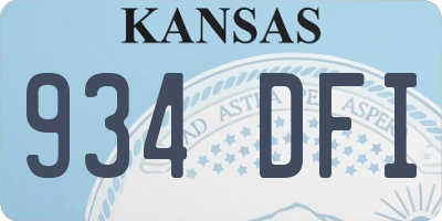 KS license plate 934DFI