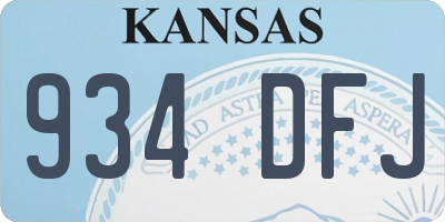 KS license plate 934DFJ
