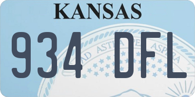 KS license plate 934DFL