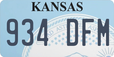 KS license plate 934DFM