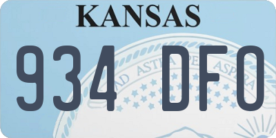 KS license plate 934DFO
