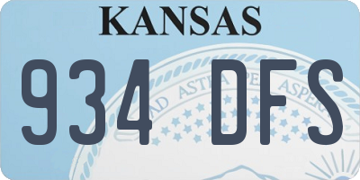 KS license plate 934DFS