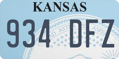 KS license plate 934DFZ