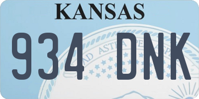 KS license plate 934DNK
