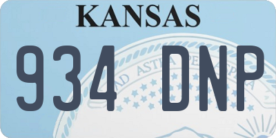 KS license plate 934DNP