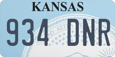 KS license plate 934DNR