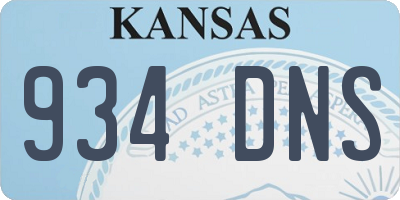 KS license plate 934DNS