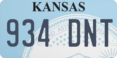 KS license plate 934DNT