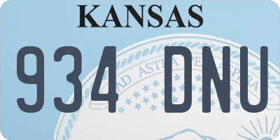 KS license plate 934DNU