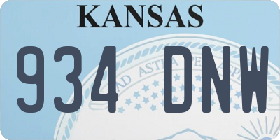 KS license plate 934DNW
