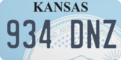 KS license plate 934DNZ