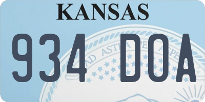 KS license plate 934DOA