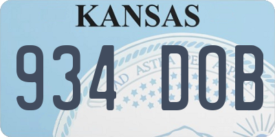 KS license plate 934DOB