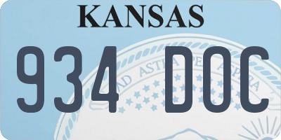 KS license plate 934DOC