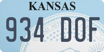 KS license plate 934DOF