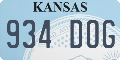 KS license plate 934DOG