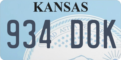 KS license plate 934DOK