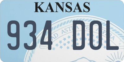 KS license plate 934DOL