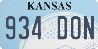 KS license plate 934DON