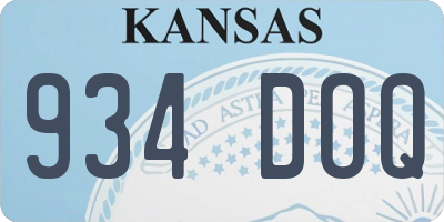KS license plate 934DOQ