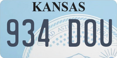 KS license plate 934DOU