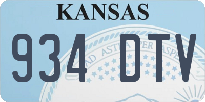 KS license plate 934DTV