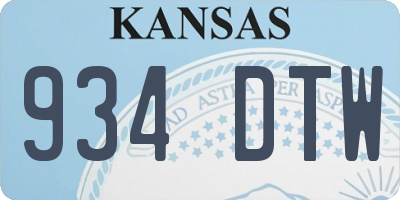 KS license plate 934DTW