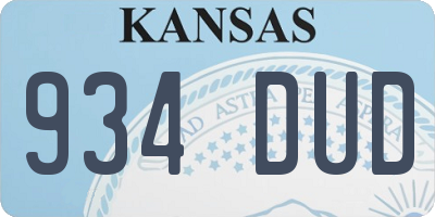 KS license plate 934DUD