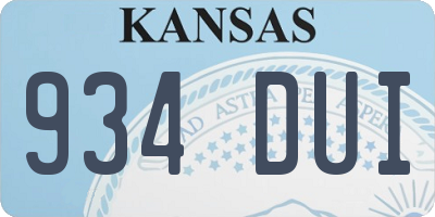 KS license plate 934DUI