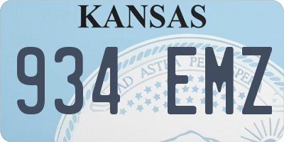KS license plate 934EMZ