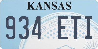 KS license plate 934ETI