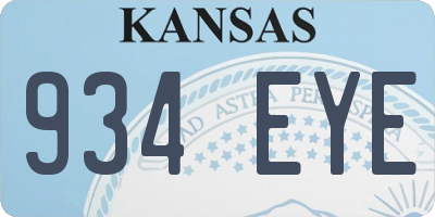 KS license plate 934EYE