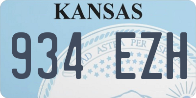 KS license plate 934EZH