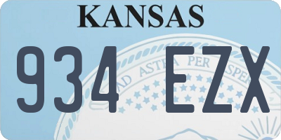 KS license plate 934EZX