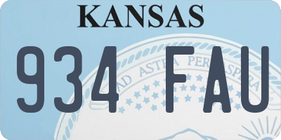 KS license plate 934FAU